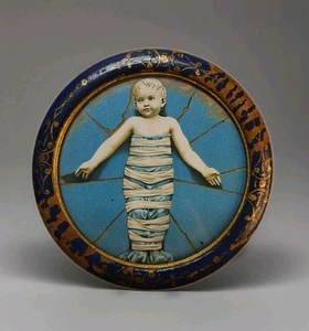 Antique A. Della Robbia Firenze, Italy Framed Lithograph Picture 1920's 4"Dia~#2 - Picture 1 of 7