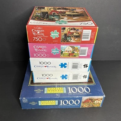 5 Charles Wysocki Jigsaw Puzzles 750 and 1000 pcs Americana *Unverified - Image 1 of 4