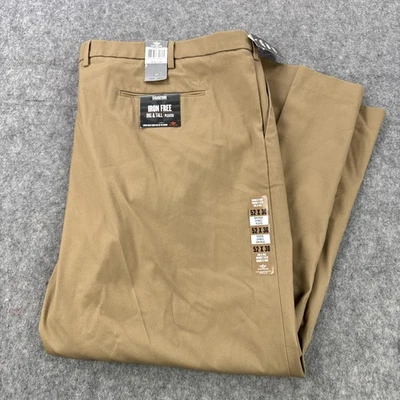 New Dockers Signature Pants Mens 52x30 Khaki Big Tall Pleated Iron Free No Iron - Image 1 of 4