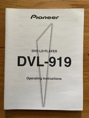 Owners Operating Manual For PIONEER DVL-919, - Image 1 of 3