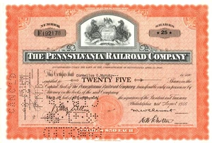 Pennsylvania Railroad Company - Original Aktienzertifikat - 1946 - F192178 - Bild 1 von 2