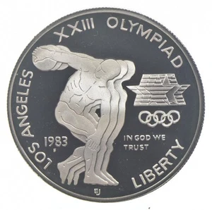 1983-S Proof Olympic Discus Commemorative Silver Dollar $1 *2396 - Picture 1 of 3