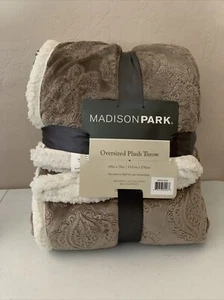 Madison Park Elma Brown White Oversized Plush Throw 60 x 70 - Picture 1 of 3