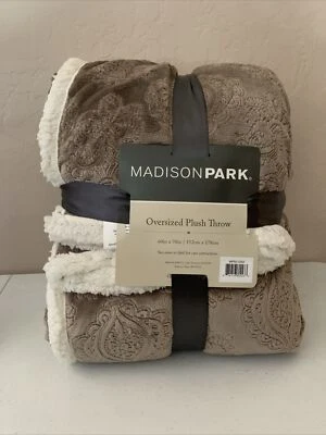 Madison Park Elma Brown White Oversized Plush Throw 60 x 70 Foto 1 de 3
