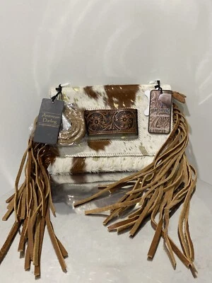 American Darling Tooled Fringe Clutch NEW! Crossbody Handbag - Image 1 of 4