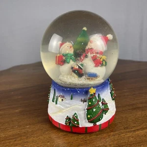 Snow Globe Christmas Snowmen Presents Music 6” - Picture 1 of 8