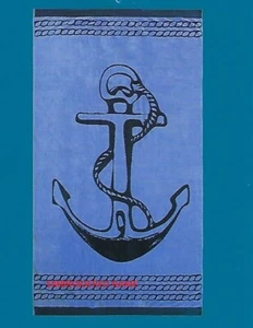 40" x 72" Oversized Name Embroidered Beach / Pool Towel With Large Anchor Design - Picture 1 of 4