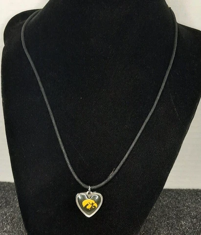 IOWA HAWKEYES reversable pendant black cord necklace Cover