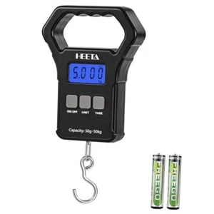 Fish Scale, 110lb/50kg Digital Portable Hanging Fishing Weight Scale Black - Picture 1 of 7