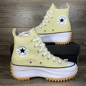 Converse Women's Run Star Hike High Platform Lemon Yellow Gum Shoes Sneakers New - Picture 1 of 8