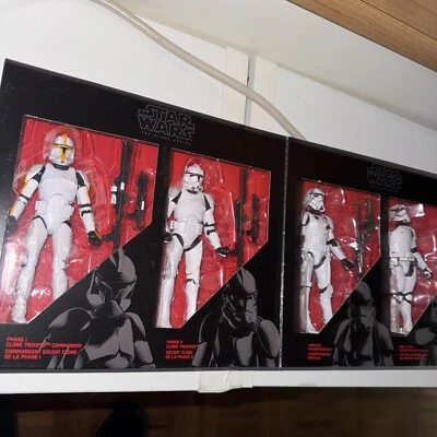 Hasbro Star Wars The Black Series 4 Troopers 6" Action Figure Set Exclusive Lot - Image 1 of 4