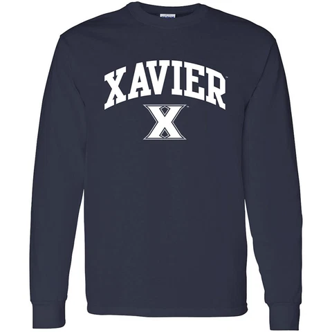 Xavier Arch Logo Licensed Unisex Long Sleeve T-Shirt - Navy Cover