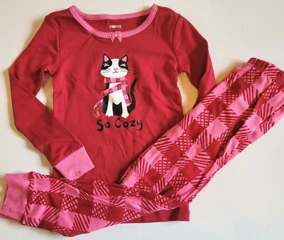 Gymboree Niña 5 Acogedor Gato Rojo Vacaciones Gimmies Pijama Nuevo con Etiquetas Pijamas Invierno Foto 1 de 2