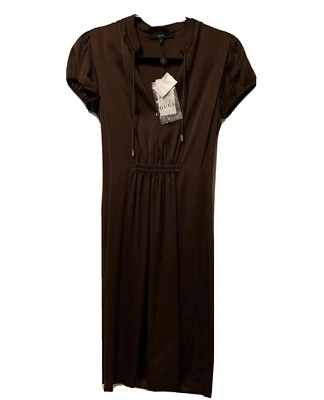 Nuevo con etiquetas Auténtico Vestido GUCCI Marrón Seda Vaina Hasta la Rodilla.  Ventas al por menor $1995 Foto 1 de 4