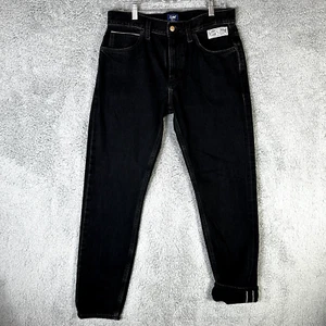 Selvedge Denim Jeans Lee 101 Men's Size 32x31 Black Western Straight Leg - Picture 1 of 11