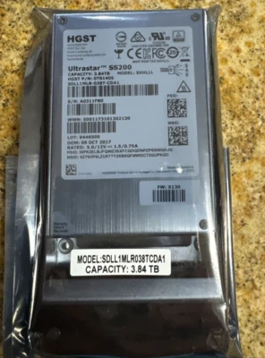 HGST Ultrastar SS200 3.84TB SAS 12Gb/s (SDLL1MLR-038T-CDA1) SSD - Image 1 of 3