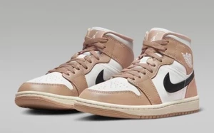 Nike Air Jordan 1 Mid Women’s 'Desert' Sail Black Women US Size 10 UK 7.5 EUR 42 - Picture 1 of 9