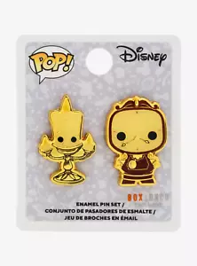 Funko Pop! Juego de 2 pines Disney Beauty and the Beast Lumiere & Cogsworth esmalte - Imagen 1 de 4