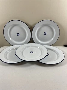 5Pc Williams Sonoma Blue Star Enamelware 10.25” Dinner Plates Camping Picnic - Picture 1 of 9