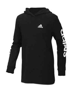 ADIDAS Little Boys Logo-Print Cotton Hoodie Black Size 4 - Picture 1 of 1