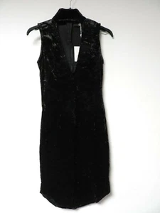 Missguided Crushed Velvet Choker Detail Bodycon Dress Size UK 8 DH001 FF 12 - Picture 1 of 3