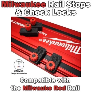 Milwaukee Compatible Guide Rail Limit Stops & Chock locks - Twin Set - INC P&P - Picture 1 of 16