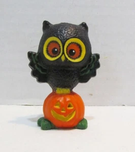 HALLMARK 1976 ALEGRE MINIATURA HALLOWEEN BÚHO EN JACK O LINTERNA FIGURA DE CALABAZA - Imagen 1 de 3