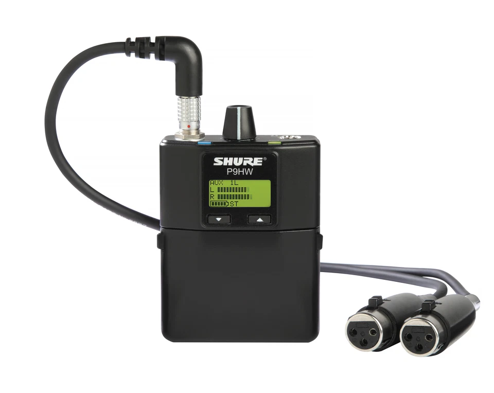 Paquete de cuerpo de monitor estéreo personal cableado Shure P9HW con cable divisor en Y Foto 1 de 1