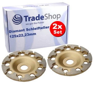 2x Diamant T Segmente Schleiftopf Ø125mmx22,23mm für Sandkalkstein Fliesenkleber - Bild 1 von 4