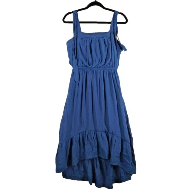 Vestido acampanado en capas alto-bajo para mujer LUXOLOGY talla PEQUEÑO (4-6) tejido azul Foto 1 de 4