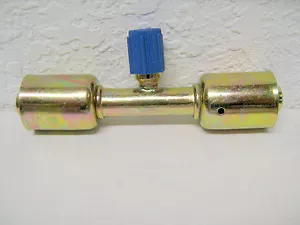 BEADLOCK A/C FITTING,STEEL,CRIMP HOSE SPLICE #10 W/ 13mm SERVICE PORT 35S6103-3 - Foto 1 di 1