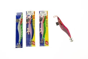 YO-ZURI OITA Lotto 4 TOTANARE in SETA - Misure 3.5 - 4.0 originali Seppie - AB98 - Foto 1 di 4