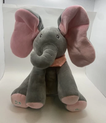 Peek a Boo Ellie Gray Elephant Interactive Singing Musical Plush Toy Moving Ears - Image 1 of 4