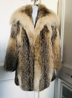 Casaco antigo de pele de tarlow pele de lince da Eurásia (não ameaçado) comprimento do joelho GG - Imagem 1 de 4