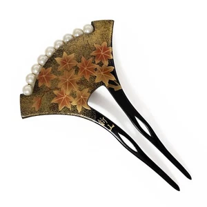 Adorno de cabello vintage japonés hecho a mano celuloide otoño Ogi Fan Kanzashi: A - Imagen 1 de 4