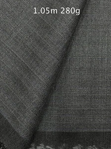 Grey Wool Silk Suiting Fabric Self Striped Fine Twill Remnant DRAGO 1.05 meter - Picture 1 of 16