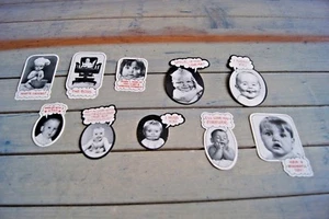 Vintage Funny Baby Stickers Speech Balloon Dialogue Bubble Lot #2 - "The Boss" - Picture 1 of 12