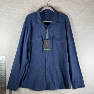 Alpine Design Shirt Mens XL Blue Heather Rayon Wanderful Knit Button-Up 7307 - Picture 1 of 8