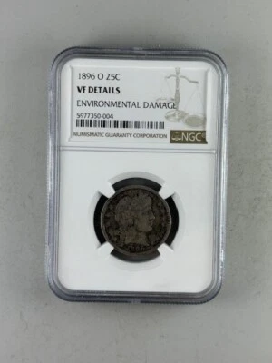 1896-O Barber Quarter, NGC VF -- HUGE CERTIFIED KEY DATE COIN! - Image 1 of 3