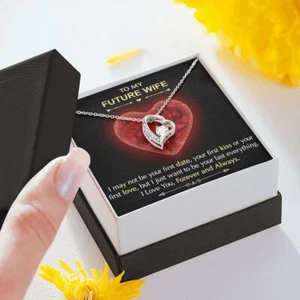 Collar corazón regalo de compromiso para siempre amor para mi futura esposa cumpleaños San Valentín - Imagen 1 de 7