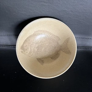 Vintage Japanese Sushi Rice Soup Serving Bowl Pottery Flounder Fish 6”X3” - Picture 1 of 12