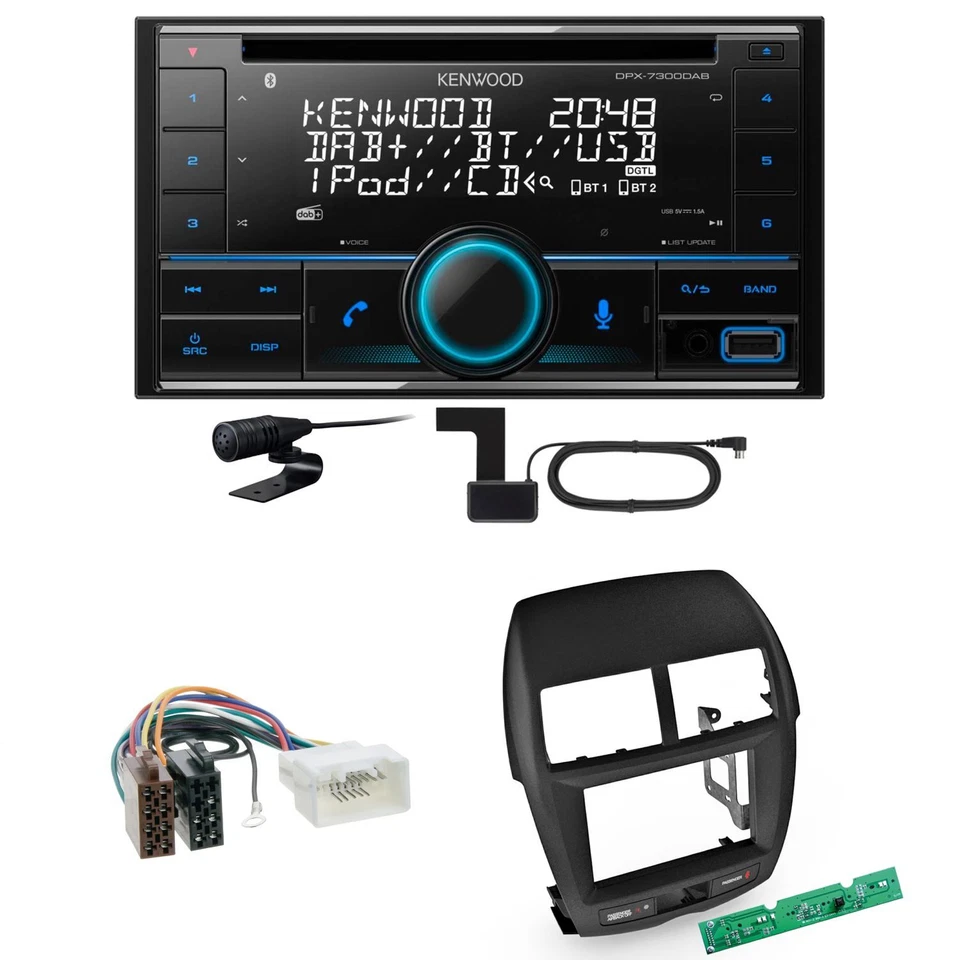Kenwood DPX-7300DAB Bluetooth Digitalradio Einbauset für Mitsubishi ASX bis 2014 - Bild 1 von 1