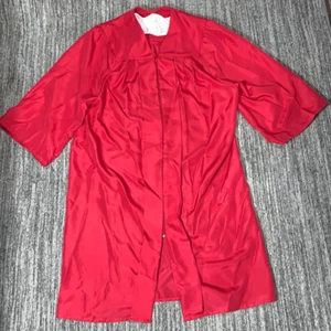 Jostens Unisex Size 5'04"-5'06" Graduation Robe Gown Red Full Zip Front Flowy - Picture 1 of 8