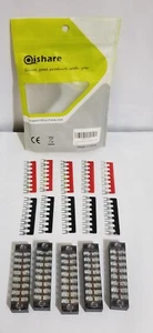 Qishare 15 Pc Dual Row 4 Position Screw Barrier Terminal Block 600V 15A + 400V - Picture 1 of 2