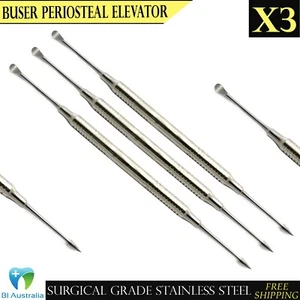 Hollow Handle Buser Sharp Implant Periosteal Elevators Reflecting Laboratory X3 - Bild 1 von 5