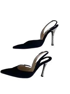 Zapatos de tacón de aguja Gianni Versace vintage negros talla 37,5 - Imagen 1 de 9