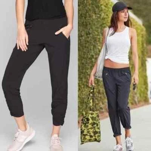 Athleta Aspire Ankle Pants Women's 8 Black Lightweight Pull On Stretch Joggers - Picture 1 of 6