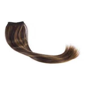 Extensiones de cabello invisibles de 16" cabello sintético largo liso marrón oscuro sin clip - Imagen 1 de 7