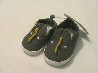 NEW SIZE 0-3 MO. CARTER'S BABY BOY'S SLIP-ON DINOSAUR CRIB SHOES - Image 1 of 4