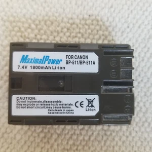 MaximalPower Replacement Camera Battery 7.4V for Canon BP-511 and BP511A - Picture 1 of 3